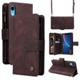 thumbnail image 1 of Feishell for Apple iPhone XR 6.1 inch Zipper Wallet Case with Wrist Strap & Shoulder Strap,Premium PU Leather Magnetic Clasp Flip Holder Card Slots Crossbody Phone Case for Women Men,Brown, 1 of 18