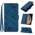 thumbnail image 1 of Feishell for Apple iPhone XS Max 6.5 inch Wallet Case with Wrist Strap,Flip Cover with Embossed Pattern PU Leather Kickstand Credit Card Slots Magnetic Clasp Folio Purse Phone Case,Blue, 1 of 7