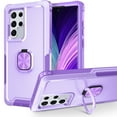 thumbnail image 1 of Feishell Back Case Fit for Samsung Galaxy S23 Ultra,Shock Resistant Hybrid 3-In-1 Rotatable Finger Ring Kickstand Support Magnetic Car Mount Anti-Scratch Protective Phone Cover,Purple, 1 of 7