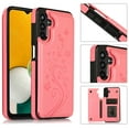 thumbnail image 1 of Feishell Back Case for Samsung Galaxy A14 5G,Embossed Pattern PU Leather Wallet Phone Case with ID Credit Card Slots Shockproof Magnetic Buckle Back Flip Holder Protective Cover,Pink, 1 of 9