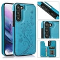 thumbnail image 1 of Feishell Back Case for Samsung Galaxy S24,Embossed Pattern PU Leather Wallet Phone Case with ID Credit Card Slots Shockproof Magnetic Buckle Back Flip Holder Protective Cover,Blue, 1 of 9