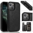 thumbnail image 1 of Feishell Back Case for iPhone 13,Embossed Pattern PU Leather Wallet Phone Case with ID Credit Card Slots Shockproof Magnetic Buckle Back Flip Holder Protective Cover,Black, 1 of 9