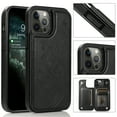 thumbnail image 1 of Feishell Back Case for iPhone 13 Pro Max,Embossed Pattern PU Leather Wallet Phone Case with ID Credit Card Slots Shockproof Magnetic Buckle Back Flip Holder Protective Cover,Black, 1 of 9