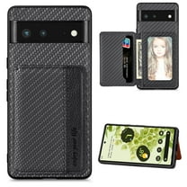 Feishell Back Flip Wallet Case for Google Pixel 6 Pro,Drop Protection Luxury PU Leather Magnetic Closure RFID Blocking Card Slots Flip Kickstand Support Car Mount Phone Case for Women Men,Black