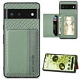 thumbnail image 1 of Feishell Back Flip Wallet Case for Google Pixel 6a,Drop Protection Luxury PU Leather Magnetic Closure RFID Blocking Card Slots Flip Kickstand Support Car Mount Phone Case for Women Men,Green, 1 of 9