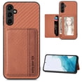 thumbnail image 1 of Feishell Back Flip Wallet Case for Samsung Galaxy A05S,Drop Protection Luxury PU Leather Magnetic Closure RFID Blocking Card Slots Flip Kickstand Support Car Mount Phone Case for Women Men,Brown, 1 of 8