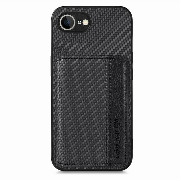 Feishell Back Flip Wallet Case for iPhone 16e,Drop Protection Luxury PU Leather Magnetic Closure RFID Blocking Card Slots Flip Kickstand Support Car Mount Phone Case for Women Men,Black