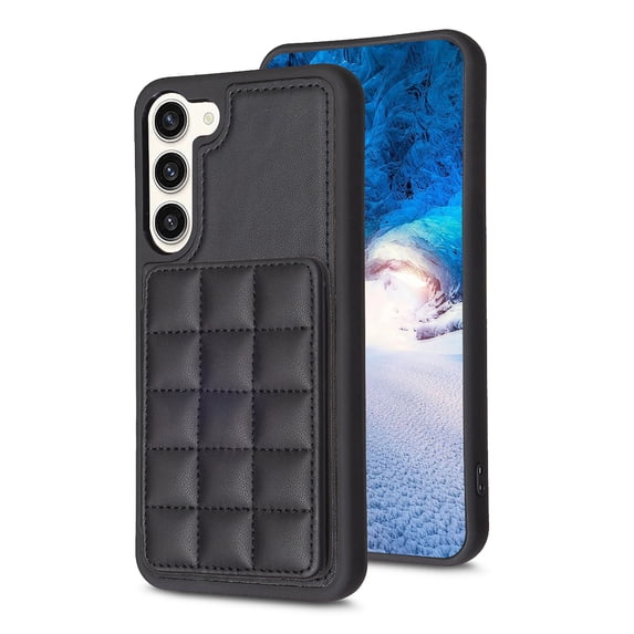 Feishell Back Wallet Case for Samsung Galaxy S21 (6.2 inch),Fashion PU Leather Magnetic Button Flip Card Holder Slots Back Protective Kickstand Shockproof Phone Cover for Women Men,Black