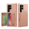 thumbnail image 1 of Feishell Back Wallet Case for Samsung Galaxy S24 Ultra, Premium PU Leather Flip Kickstand Cover with 3 Card Slots, Double Magnetic Clasp Shockproof Car Mount Phone Case for Galaxy S24 Ultra, Rosegold, 1 of 7
