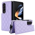 thumbnail image 1 of Feishell Back Wallet Case for Samsung Galaxy Z Fold 4, RFID Blocking Premium PU Leather Flip Cover with Card Slots Holder Magnetic Buttons TPU Bumper Shockproof Case for Galaxy Z Fold 4, Purple, 1 of 8
