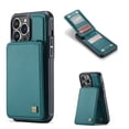 thumbnail image 1 of Feishell Back Wallet Case for iPhone 16 Pro Max,Premium PU Leather RFID Blocking Credit Card Slots Double Magnetic Clasp Flip Kickstand Shockproof Phone Case for Women Men,Green, 1 of 12