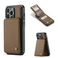 thumbnail image 1 of Feishell Back Wallet Case for iPhone 16 Pro Max,Premium PU Leather RFID Blocking Credit Card Slots Double Magnetic Clasp Flip Kickstand Shockproof Phone Case for Women Men,Brown, 1 of 12