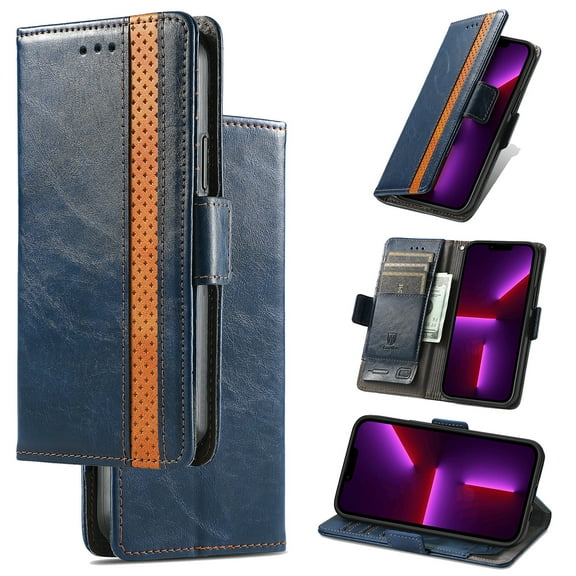 Feishell Business Wallet Case for Motorola Moto G Stylus 5G 2024, Premium PU Leather Full Protection Magnetic Buckle Flip Kickstand Shockproof Phone Case with ID Credit Card Slots, Darkblue