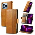 thumbnail image 1 of Feishell Business Wallet Case for iPhone 14 Pro Max 6.7 inch,Premium PU Leather Full Protection Magnetic Buckle Flip Kickstand Shockproof Phone Case with ID Credit Card Slots,Lightbrown, 1 of 15