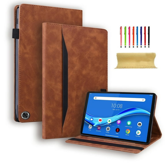 Feishell Case for Amazon Fire HD 10 Tablet(2019/2017/2015 Release) Premium PU Leather Business Folio Stand/Outside Pocket/Card Slots Case with S Pen Slot,Brown