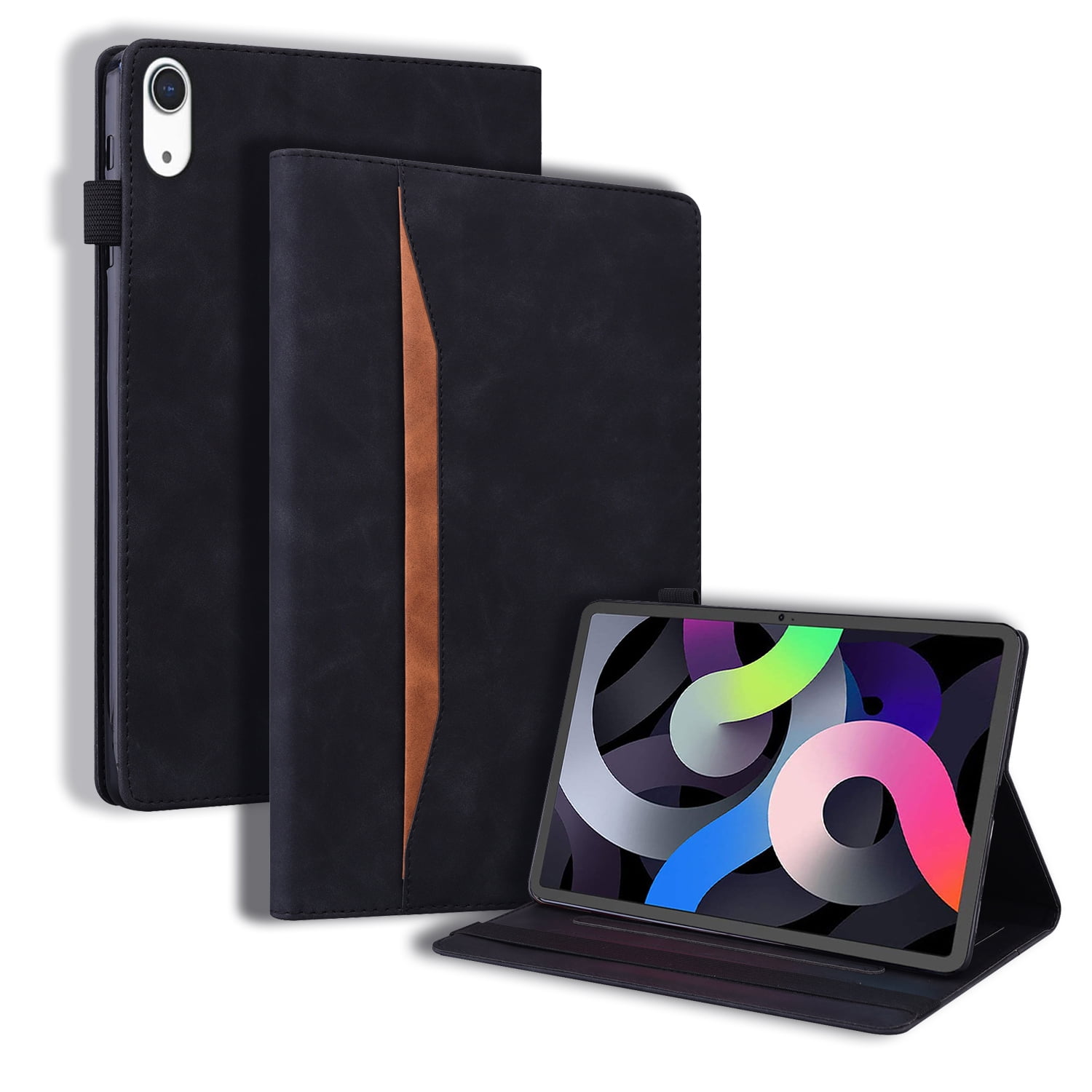 Feishell Case for Apple iPad 10th Generation 10.9" 2022,Business PU Leather Folio Flip Kickstand ID Credit Card Slots Shockproof Protection Case Cover with Pencil Holder,Black