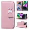 thumbnail image 1 of Feishell Case for Apple iPhone 14 (6.1 inch),Cartoon Animal Magnetic Buckle Folio Credit Card Slots Shockproof PU Leather Flip Kickstand Anti-Scratch Wallet Phone Case,Rosegold, 1 of 10