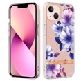thumbnail image 1 of Feishell Case for Apple iPhone 14 6.1 inch,Fashion Flower Pattern Flexible Silicone Shockproof Cover for Women Girls Slim Transparent Phone Case Support Wireless Charging,D, 1 of 11