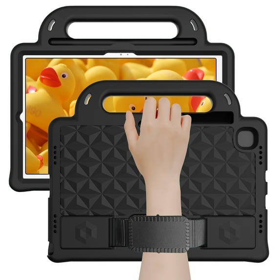 Feishell Case Compatible for Lenovo Tab M10 Plus (TB-X606F) 10.3" FHD Android Tablet, Kid Friendly with Pencil Holder Shoulder/Hand Strap Kickstand | Three Layer Convertible Handle,Black