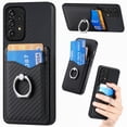 thumbnail image 1 of Feishell Case Compatible with Samsung A53 5G, Wallet Case Premium Retro Leather Cover with Card Holder, 360° Rotation Ring Kickstand, Carbon Fiber Patterned Design for Samsung Galaxy A53 5G, Black, 1 of 8