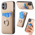thumbnail image 1 of Feishell Case Compatible with iPhone 11, Wallet Case Premium Retro Leather Cover with Card Holder, 360° Rotation Ring Kickstand, Carbon Fiber Patterned Design For iPhone 11, khaki, 1 of 8