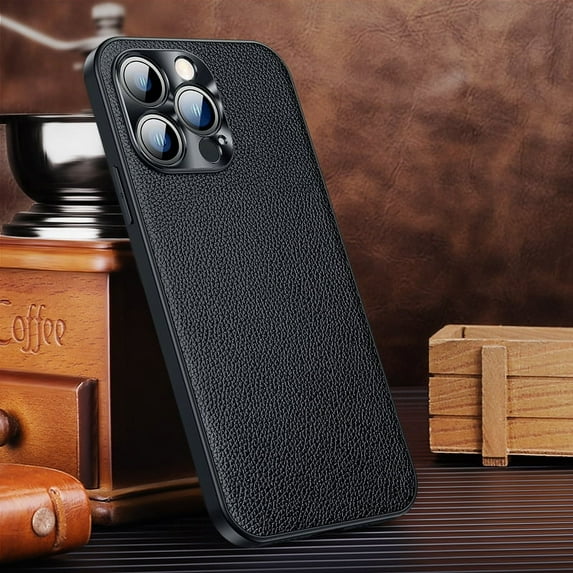 Feishell Case Compatible with iPhone 12 Pro Max, Slim Premium Leather Classic Luxury Elegant Thin Anti-Scratch Thin Fit Lens Protection Back Phone Cover For iPhone 12 Pro Max - 6.7", Black