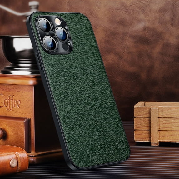 Feishell Case Compatible with iPhone 13 Pro, Slim Premium Leather Classic Luxury Elegant Thin Anti-Scratch Thin Fit Lens Protection Back Phone Cover For iPhone 13 Pro - 6.1", Green