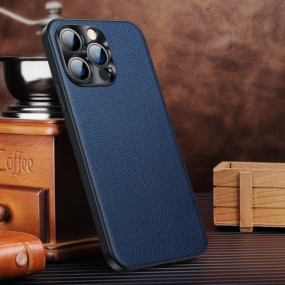 Feishell Case Compatible with iPhone 13 Pro, Slim Premium Leather Classic Luxury Elegant Thin Anti-Scratch Thin Fit Lens Protection Back Phone Cover For iPhone 13 Pro - 6.1", Darkblue
