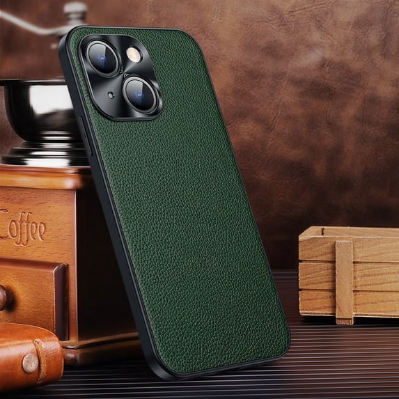 Feishell Case Compatible with iPhone 14 Plus, Slim Premium Leather Classic Luxury Elegant Thin Anti-Scratch Thin Fit Lens Protection Back Phone Cover For iPhone 14 Plus - 6.7", Green