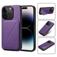 thumbnail image 1 of Feishell Case Compatible with iPhone 15 Pro Max, Wallet Case Credit Card Holder ID Slot Hidden Pocket Vertical and horizontal Kickstand Back Magnetic Shockproof Cover For iPhone 15 Pro Max, Purple, 1 of 8