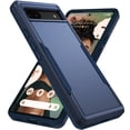 thumbnail image 1 of Feishell Case Fit for Google Pixel 6a 6.1 inch,Military Grade Shockproof Protection Hybrid Armor Double Layer Hard PC + Soft TPU Drop Resistant Anti-Fingerprint Phone Cover,Blue, 1 of 6