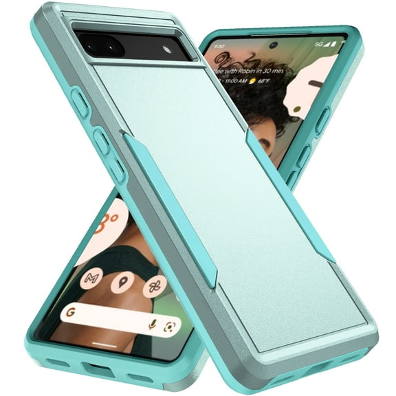 Feishell Case Fit for Google Pixel 6a 6.1 inch,Military Grade Shockproof Protection Hybrid Armor Double Layer Hard PC + Soft TPU Drop Resistant Anti-Fingerprint Phone Cover,Green