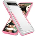 thumbnail image 1 of Feishell Case Fit for Google Pixel 6a 6.1 inch,Military Grade Shockproof Protection Hybrid Armor Double Layer Hard PC + Soft TPU Drop Resistant Anti-Fingerprint Phone Cover,White+Pink, 1 of 6