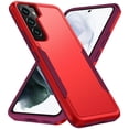 thumbnail image 1 of Feishell Case Fit for Samsung Galaxy S22 5G 6.1 inch,Military Grade Shockproof Protection Hybrid Armor Double Layer Hard PC + Soft TPU Drop Resistant Anti-Fingerprint Phone Cover,Red, 1 of 7