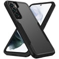 thumbnail image 1 of Feishell Case Fit for Samsung Galaxy S22 5G 6.1 inch,Military Grade Shockproof Protection Hybrid Armor Double Layer Hard PC + Soft TPU Drop Resistant Anti-Fingerprint Phone Cover,Black, 1 of 7