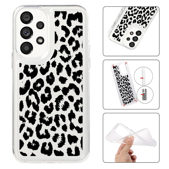 Feishell Case For Samsung A13 4G Cute Leopard Print Pattern Soft TPU Rubber Bumper Shockproof Anti-Scratch Slim Phone Cover Support Wireless Charging For Samsung Galaxy A13 4G, Leopard