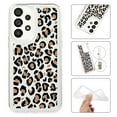thumbnail image 1 of Feishell Case For Samsung A13 5G Cute Leopard Print Pattern Soft TPU Rubber Bumper Shockproof Anti-Scratch Slim Phone Cover Support Wireless Charging For Samsung Galaxy A13 5G, Black+Pink, 1 of 8