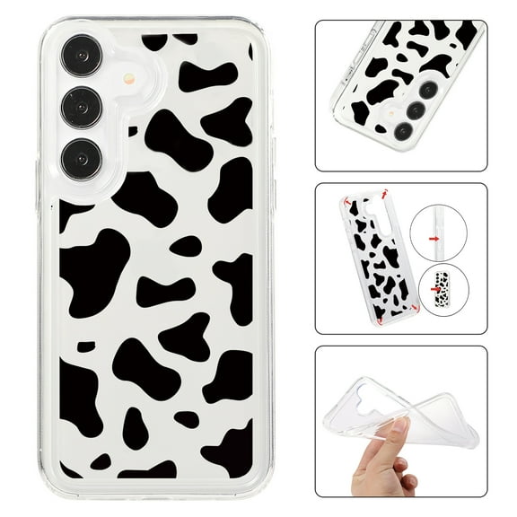 Feishell Case For Samsung A54 5G Cute Leopard Print Pattern Soft TPU Rubber Bumper Shockproof Anti-Scratch Slim Phone Cover Support Wireless Charging For Samsung Galaxy A54 5G, Cow