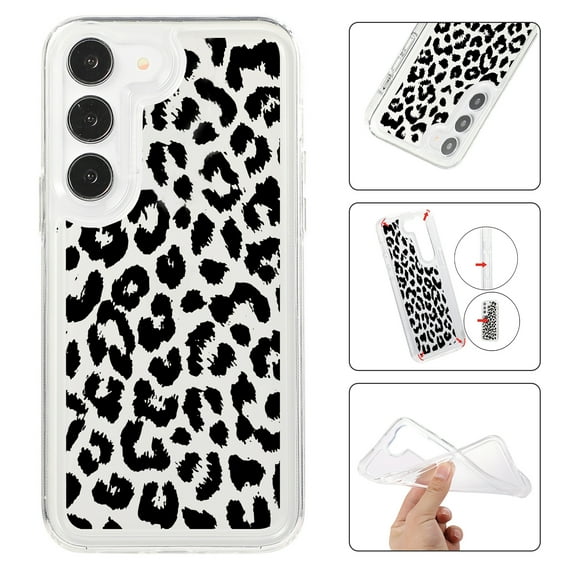 Feishell Case For Samsung S22 Cute Leopard Print Pattern Soft TPU Rubber Bumper Shockproof Anti-Scratch Slim Phone Cover Support Wireless Charging For Samsung Galaxy S22, Leopard