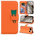 thumbnail image 1 of Feishell Case for Google Pixel 8A, Cute Cartoon Animal Patterned Magnetic Buckle Folio Credit Card Slots Shockproof PU Leather Flip Kickstand Anti-Scratch Wallet Phone Case,Orange, 1 of 10