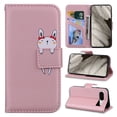 thumbnail image 1 of Feishell Case for Google Pixel 9 Pro XL, Cute Cartoon Animal Patterned Magnetic Buckle Folio Credit Card Slots Shockproof PU Leather Flip Kickstand Anti-Scratch Wallet Phone Case,Rosegold, 1 of 10