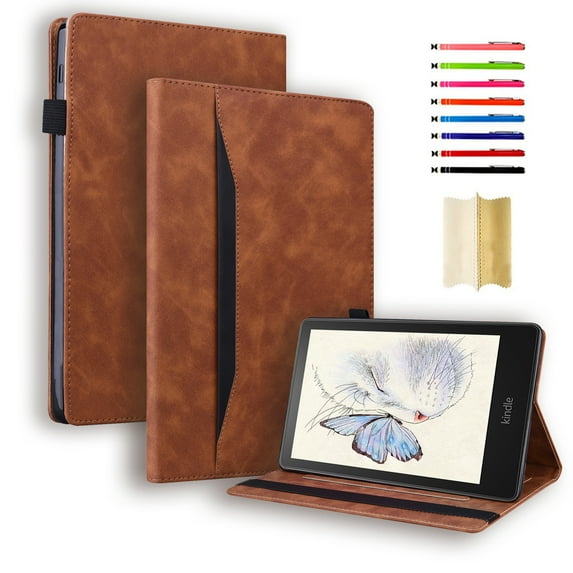 Feishell Case for Kindle Paperwhite 12th Gen 2024 (7") & Kindle Colorsoft Signature Edition (7") - New PU Leather Cover Magnetic Folio Stand Cover with Auto Sleep Wake Feature,Brown