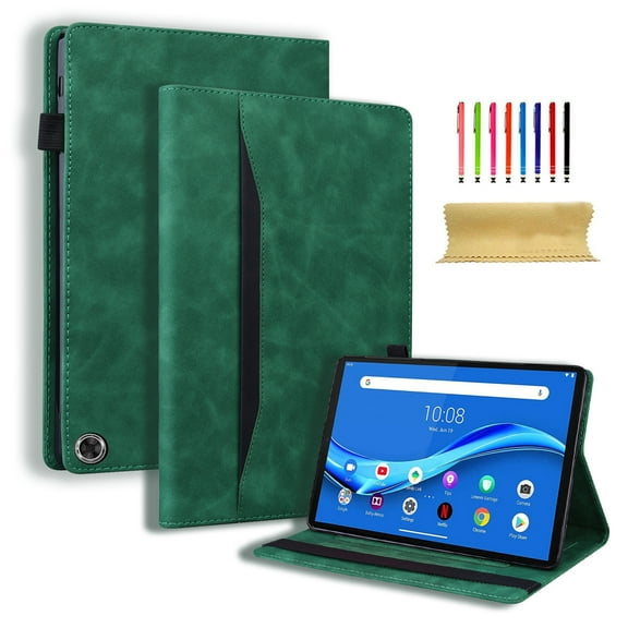 Feishell Case for Lenovo Tab M10 HD 10.1 inch Case TB-X505L/X505F, TB-X605L/X605F Premium PU Leather Business Folio Stand/Outside Pocket/Card Slots Case with S Pen Slot,Green