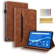 thumbnail image 1 of Feishell Case for Lenovo Tab M10 HD (2nd Gen) 10.1" TB-X306F/TB-X306X Premium PU Leather Business Folio Stand/Outside Pocket/Card Slots Case with S Pen Slot,Brown, 1 of 8