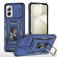 thumbnail image 1 of Feishell Case for Moto G 5G (2025) Camera Lens Slide Protection Cover with Ring Holder Kickstand, Armor Heavy Duty Military Grade Shockproof PC Rugged Bumper for Moto G 5G (2025),
Navyblue, 1 of 7