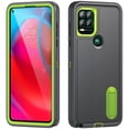 thumbnail image 1 of Feishell Case for Motorola Moto G Stylus 5G 2023,Heavy Duty 3 Layer Military Protection with Hidden Kickstand Shock Resistant Armor Hybrid Bumper Rugged Rubber Phone Cover,Gray+Green, 1 of 8