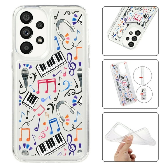 Feishell Case For Samsung A13 4G Cute Leopard Print Pattern Soft TPU Rubber Bumper Shockproof Anti-Scratch Slim Phone Cover Support Wireless Charging For Samsung Galaxy A13 4G, Music