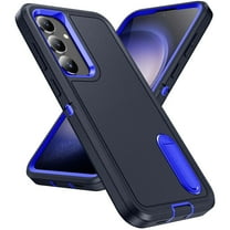 Feishell Case for Samsung Galaxy A06,Heavy Duty 3 Layer Military Protection with Hidden Kickstand Shock Resistant Armor Hybrid Bumper Rugged Rubber Phone Cover,Darkblue Royalblue