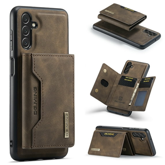 Feishell Case for Samsung Galaxy A13 5G,Premium PU Leather Magnetic Detachable 2-In-1 Card Pocket Back Flip ID Credit Card Slots Kickstand Shockproof Business Slim Phone Case,Coffee