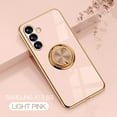 thumbnail image 1 of Feishell Case For Samsung Galaxy A13 5G, Slim Protective 360 Degree Rotation Ring Holder Kickstand Plating Soft Silicone TPU Edge Anti-Scratch Cover Work with Magnetic Car Mount, Light Pink, 1 of 10